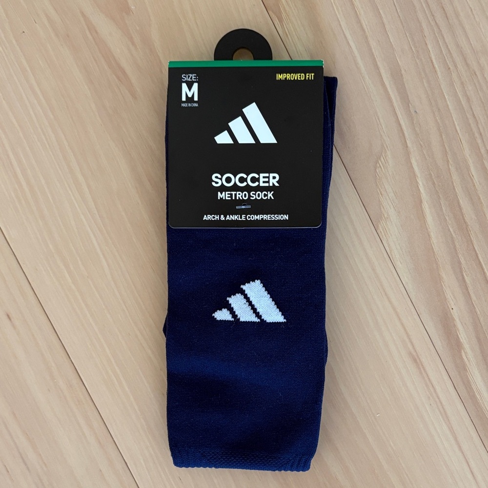NWT Adidas Over the Calf Arch & Ankle Compression Sock Blue Size M
